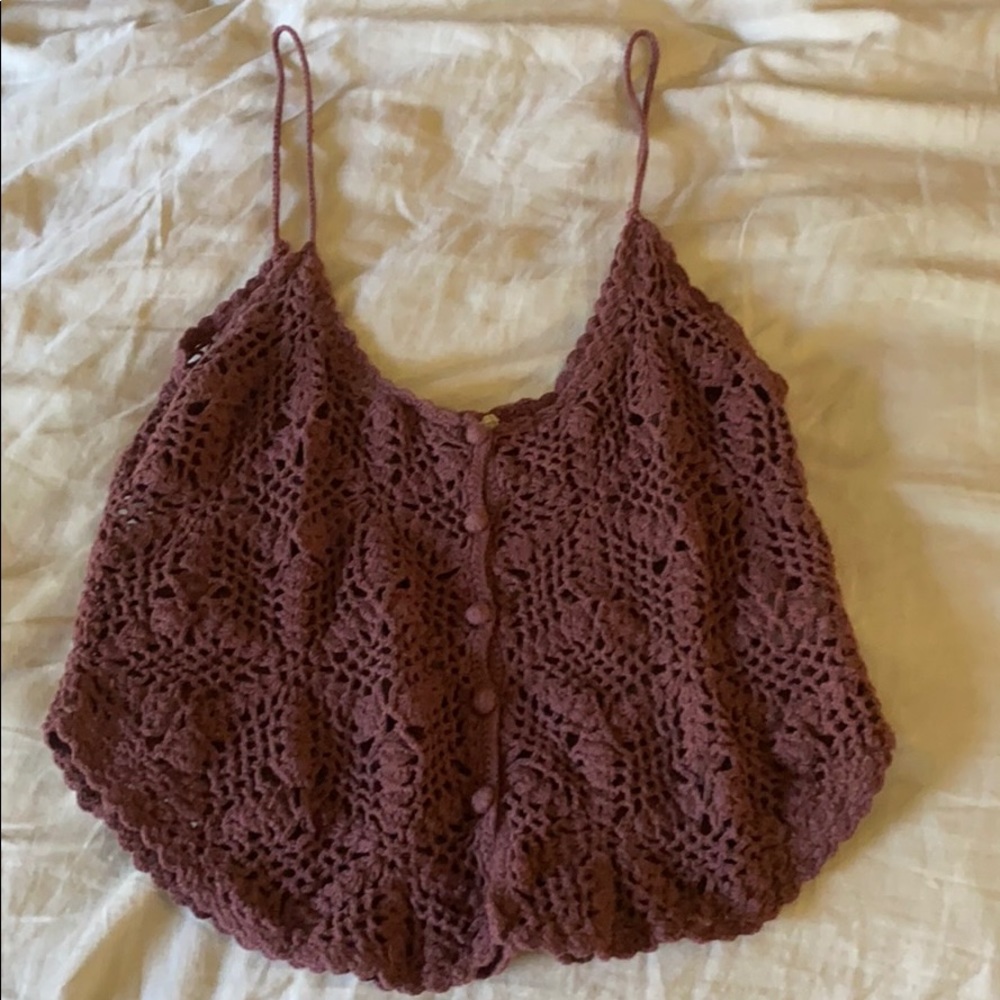 Knit Button Down Crop Top